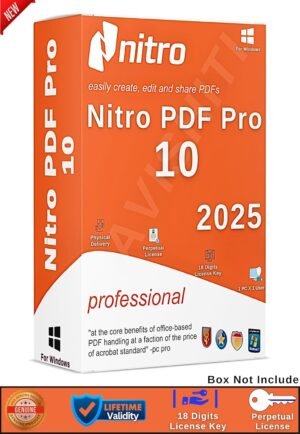 Nitro PDF Pro 10 (2025 Edition) Lifetime License Key – 3 PCs | Full PDF Editor for Windows